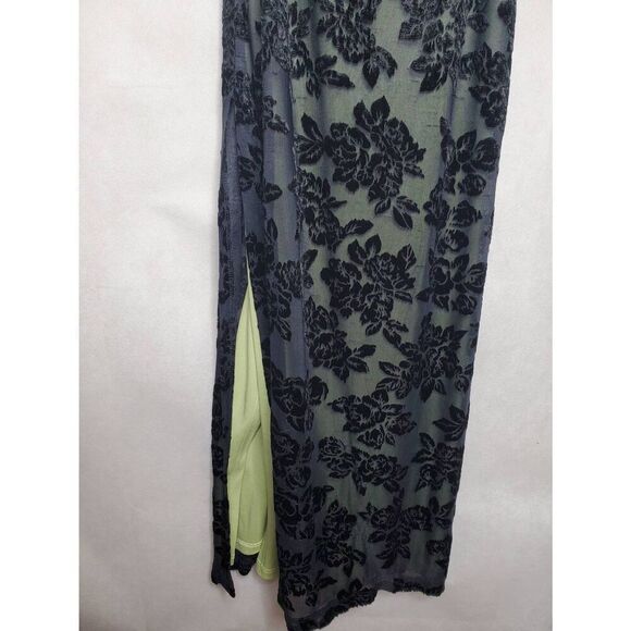 Vintage Y2K Rampage Made in USA Velvet Burnout Floral Whimsygoth Maxi Slip Dress - Picture 8 of 12